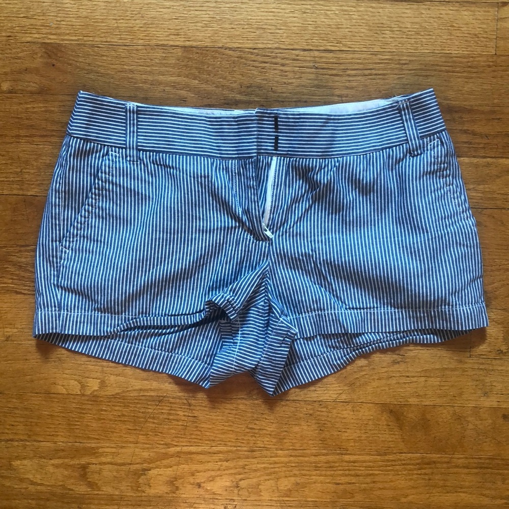 EUC JCrew Blue Striped Shorts